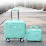 Hello Kitty Luggage Bag,Kids Lovely Suitcase Set,Children Abs Cartoon Trolley Suitcase ,Girls
