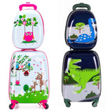 Beasumore Children Rolling Luggage Set Backpack Kid Suitcase Wheels Cute Cartoon Trolley Case Carry