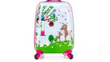 Beasumore Children Rolling Luggage Set Backpack Kid Suitcase Wheels Cute Cartoon Trolley Case Carry
