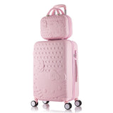 2Pcs/Set Lovely 14" Cosmetic Bag Hello Kitty 20/22/24/28 Inch Girl Students Trolley Case Travel