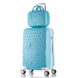 2Pcs/Set Lovely 14" Cosmetic Bag Hello Kitty 20/22/24/28 Inch Girl Students Trolley Case Travel