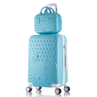 2Pcs/Set Lovely 14" Cosmetic Bag Hello Kitty 20/22/24/28 Inch Girl Students Trolley Case Travel