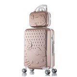 2Pcs/Set Lovely 14" Cosmetic Bag Hello Kitty 20/22/24/28 Inch Girl Students Trolley Case Travel