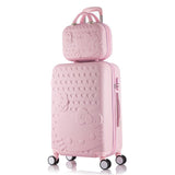 2Pcs/Set Lovely 14" Cosmetic Bag Hello Kitty 20/22/24/28 Inch Girl Students Trolley Case Travel