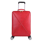 Graspdream 16"18 Inch Women Spinner Leather Retro Trolley Bag 20 24 Travel Suitcase With Handbag