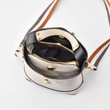 Women PU Leather Shoulder Bag with Colorful Strap
